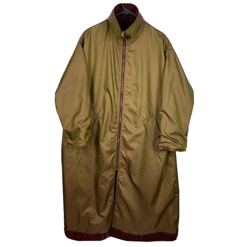Mycra Pac Designer Reversible trench coat Burgundy/Bronze haze green